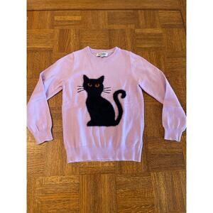 Youth Girlhood fuzzy black cat sweater size 6/7